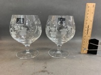 Pair of Royal Doulton Crystal Brandy Balloons