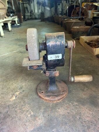 Vintage geared bench top hand grinder (CHOICE 38,39)