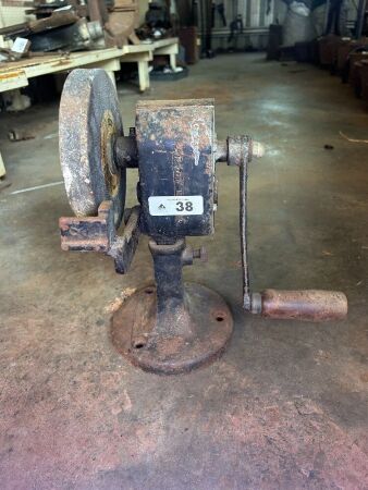 Vintage geared bench top hand grinder (CHOICE 38,39)