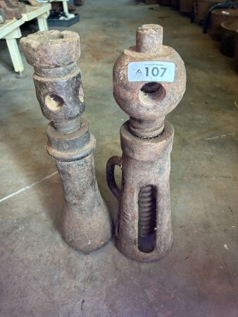2x vintage bottle jacks
