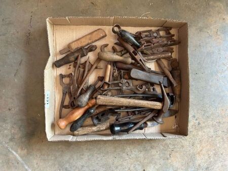 Assortment of mostly leather working tools