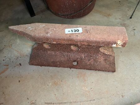 Small anvil made from railway track