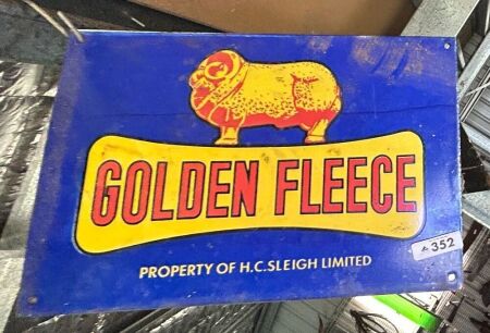 GOLDEN FLEECE enamelled steel sign - old reproduction