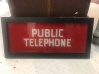 Glass Public Telephone Sign