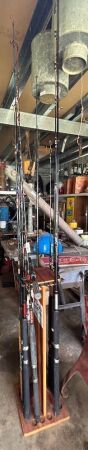 10 as new fishing rods and stand