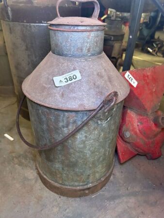 Small galvanised cream can
