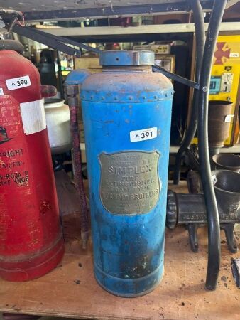 SIMPLEX foam type fire extinguisher - brass plaque