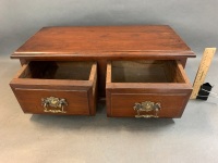 Victorian Mahogany Two Drawer Desk Top Glory Chest / Cabinet