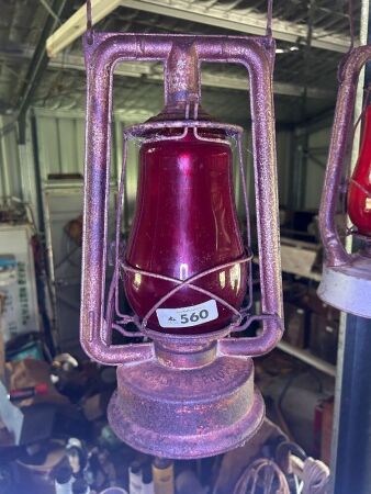 Chalwyn Pilot red globe kerosene lantern