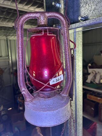 Lenora red globe kerosene lantern