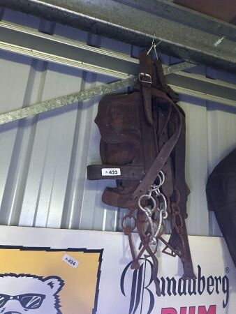 4 set of leather horse blinkers