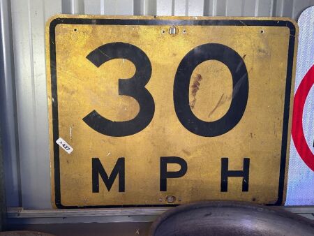 Aluminum 30 MPH road sign