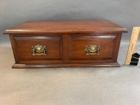 Victorian Mahogany Two Drawer Desk Top Glory Chest / Cabinet - 4