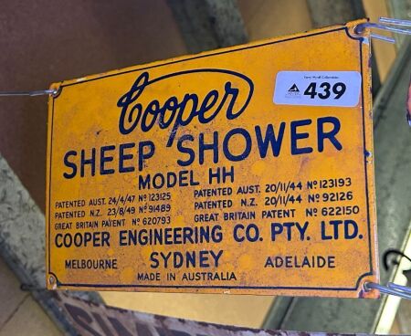 COOPERS SHEEP SHOWER enamelled steel sign