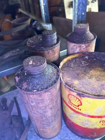 Assorted grease and oil cans