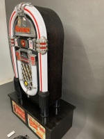 Contemporary CD Jukebox on Timber Plinth with USMC Stickers - 2