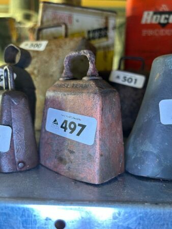 Success to horse teams brass bell - 3in to the shoulder