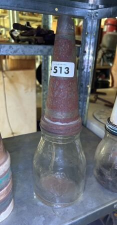 Texaco oil bottled - 1 pint - tin top
