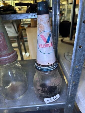 500 ml oil bottle with Valvoline tin pourer