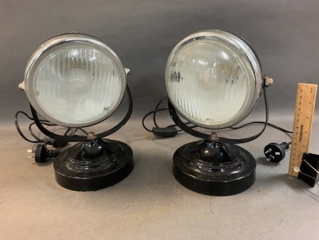 Pair of Headlamp Style Lamps