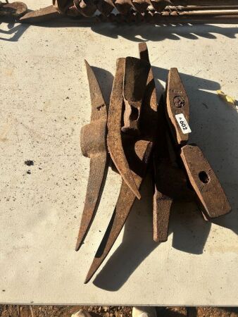 Assorted pick, hammer heads