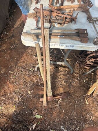 Adze, pick and barking bar