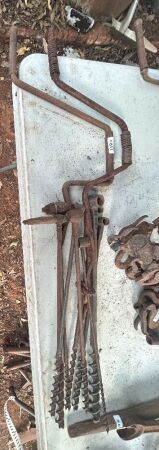 Assorted braces and post augers