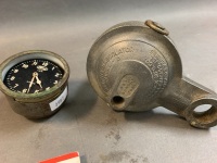 Vintage Alemite Gascolator + Vintage Ford 6V Clock + KLG Spark Plug Tin & Tools + Map - 3