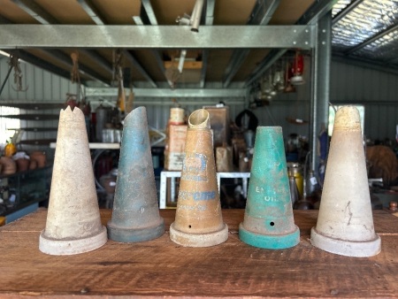 Assortment of planstic oil bottle pourers