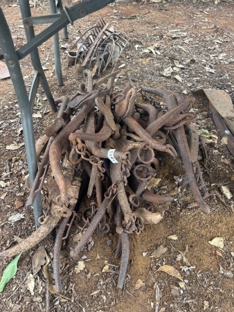 Large lot of rusted horse hames