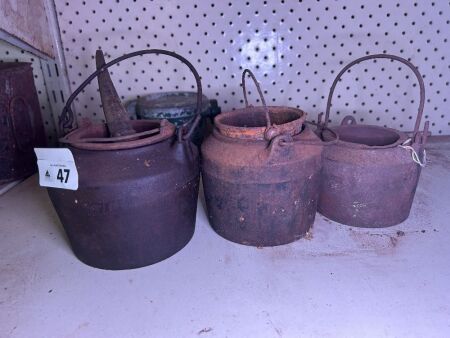 3x glue pots
