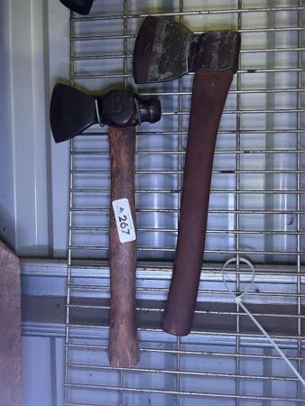 2 vintage hatchets - 1 repaired