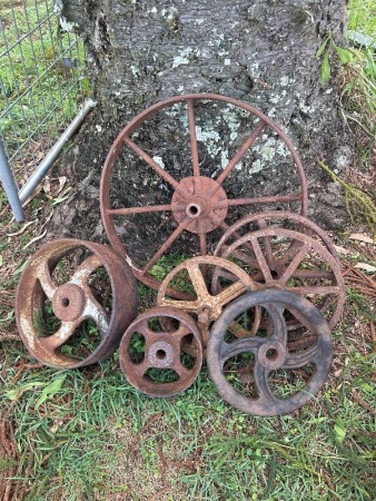Assortment of vintage steel wheels