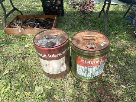 2x vintage fuel drums