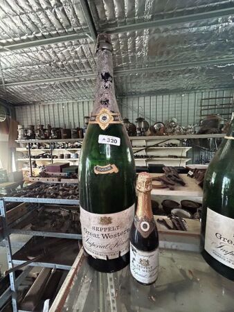 Extra large SEPPELT GREAT WESTERN bottle + smaller bottle