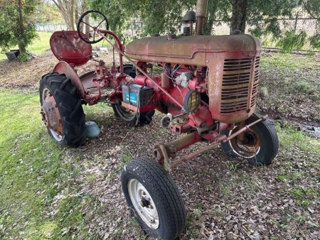 International Farmall A tractor - 4-cyl petrol engine - 4 speed gearbox - Serial No. FAA 105778 - was driven to the site - stationary for a number of years