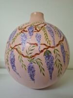 Mid Century Hand Painted Vase - app 400mm Marked SM - 3