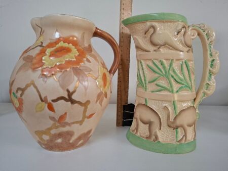 Wood & Sons England Chinese Rose Jug & Burleigh Ware Eurgess & Leigh 5189 202 Jug