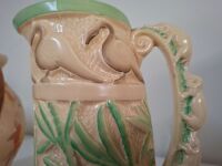 Wood & Sons England Chinese Rose Jug & Burleigh Ware Eurgess & Leigh 5189 202 Jug - 4