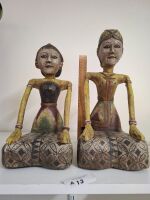 Pair Mid Century wooden Figurines