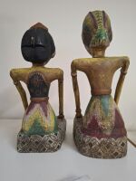 Pair Mid Century wooden Figurines - 2