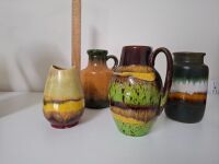4 x West German Vintage Pottery Jugs & Vases