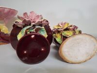 4 x Art Nouveau Inspired Multi Coloured Floral Ceramics - 3