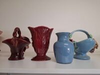 4 x Art Nouveau Inspired Multi Coloured Floral Ceramics - 4