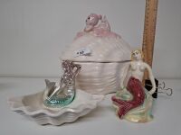 3 Midcentury Mermaid Ceramics ( I repaired )