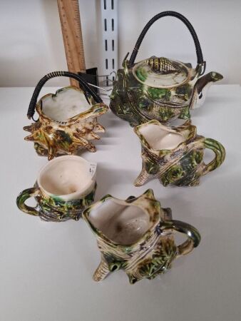 Unique Jersey Conch Shell Tea Set ceramics