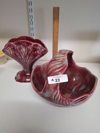 2 Vintage MCP Australian Pottery Vases
