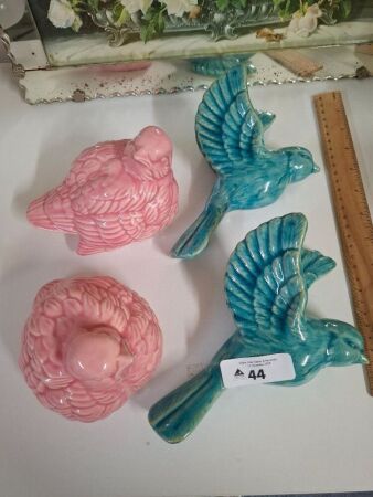 4 Ceramic Bird Figurines