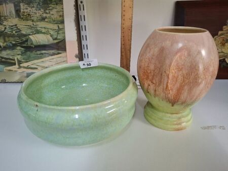 Sylvac Vase & Newtown Pottery Sydney Bowl