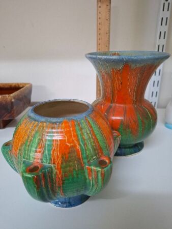 Wade Heath England Orcadia Drip Glaze Vases